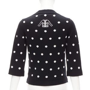 Chanel 2008 Cashmere Polka Dot Cardigan